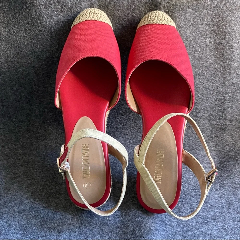 Dream Paris Espadrille Shoes Women’s Size 10 Wedge‎ Closed Toe Ankle Strap